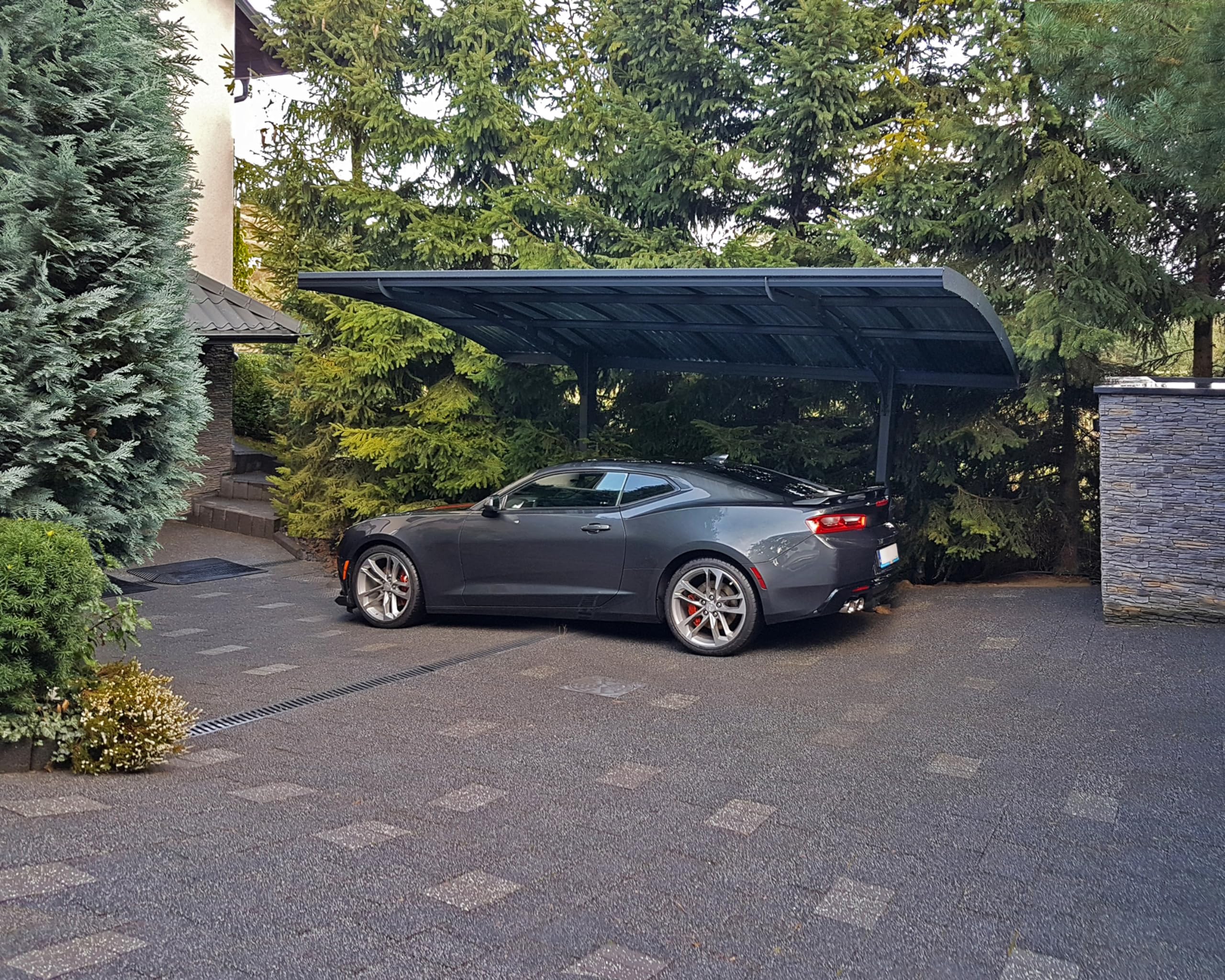 Palram - Canopia Arizona 10 Ft. x 16 Ft. x 9 Ft. Wing Single Carport Aluminum Metal Frame and Polycarbonate Panels Car Port for Outdoor Driveway Car, Truck, RV, Trailer, Boat Storage (Wave Gray) - Image 3