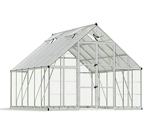 Palram Canopia Balance Greenhouse Kit, 10'x12', UV Protected, Wind & Weather Resistant, Clear Polycarbonate Panels, Maintenance Free Outdoor Garden Stuff, Walk-in Silver Structure, 5 Year Warranty - Image 4
