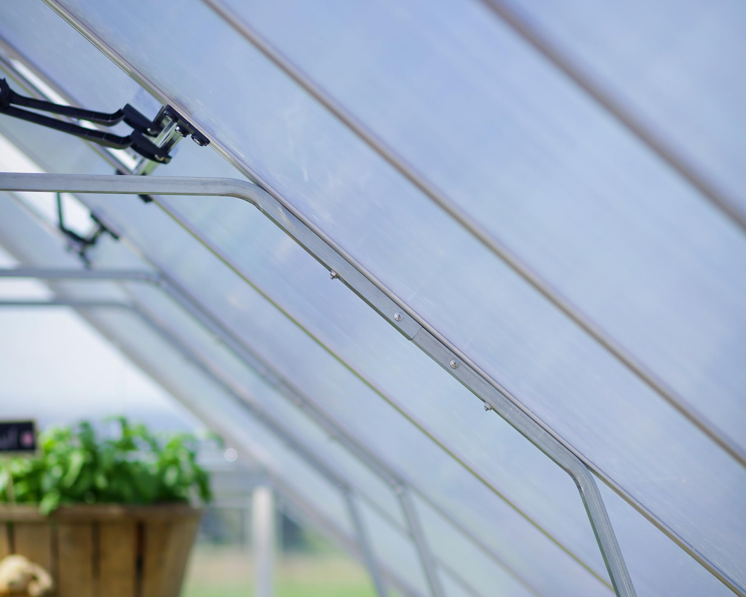 Palram Canopia Balance Greenhouse Kit, 10'x12', UV Protected, Wind & Weather Resistant, Clear Polycarbonate Panels, Maintenance Free Outdoor Garden Stuff, Walk-in Silver Structure, 5 Year Warranty - Image 8