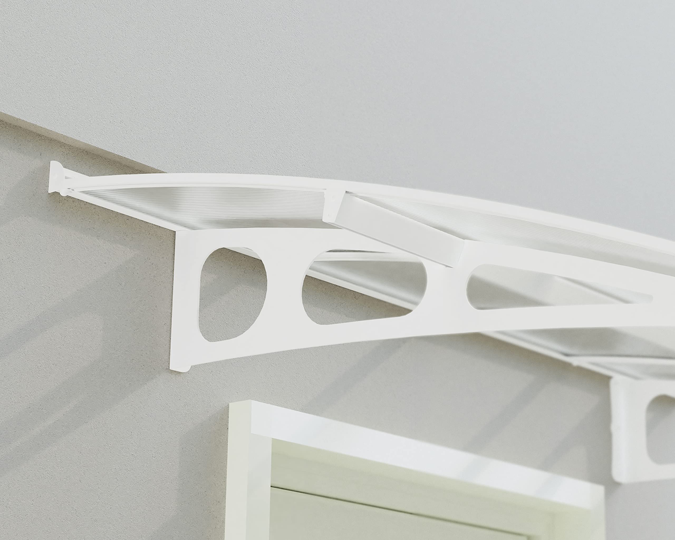 Palram - Canopia Bordeaux 2230 7 Ft. x 5 Ft. Awning Durable Steel Support, Aluminum Trim, and Polycarbonate Panels with UV Protection Rain & Snow Redirect Channels for Element Protection (White/Mist) - Image 5