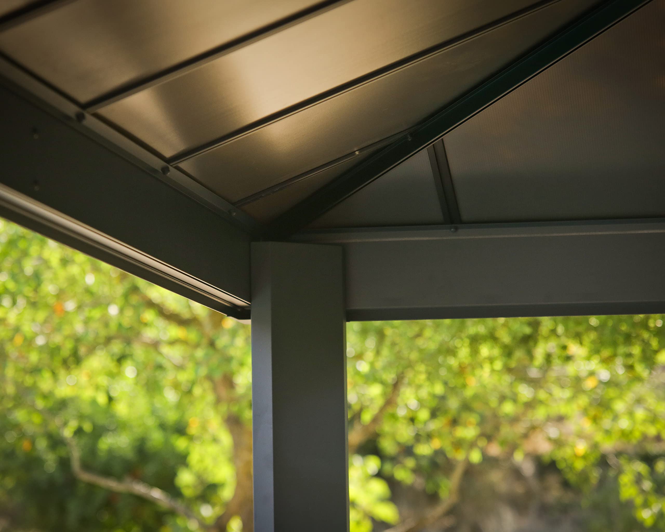 Palram - Canopia Colorado 14 x 14 x 6.5 Carport, Heavy Duty Metal Car Port, Weather-Protected Aluminum Frame, Polycarbonate RV & Car Storage, UV Protected, DIY Truck Garage Kit, 10-Year Warranty, Gray - Image 4