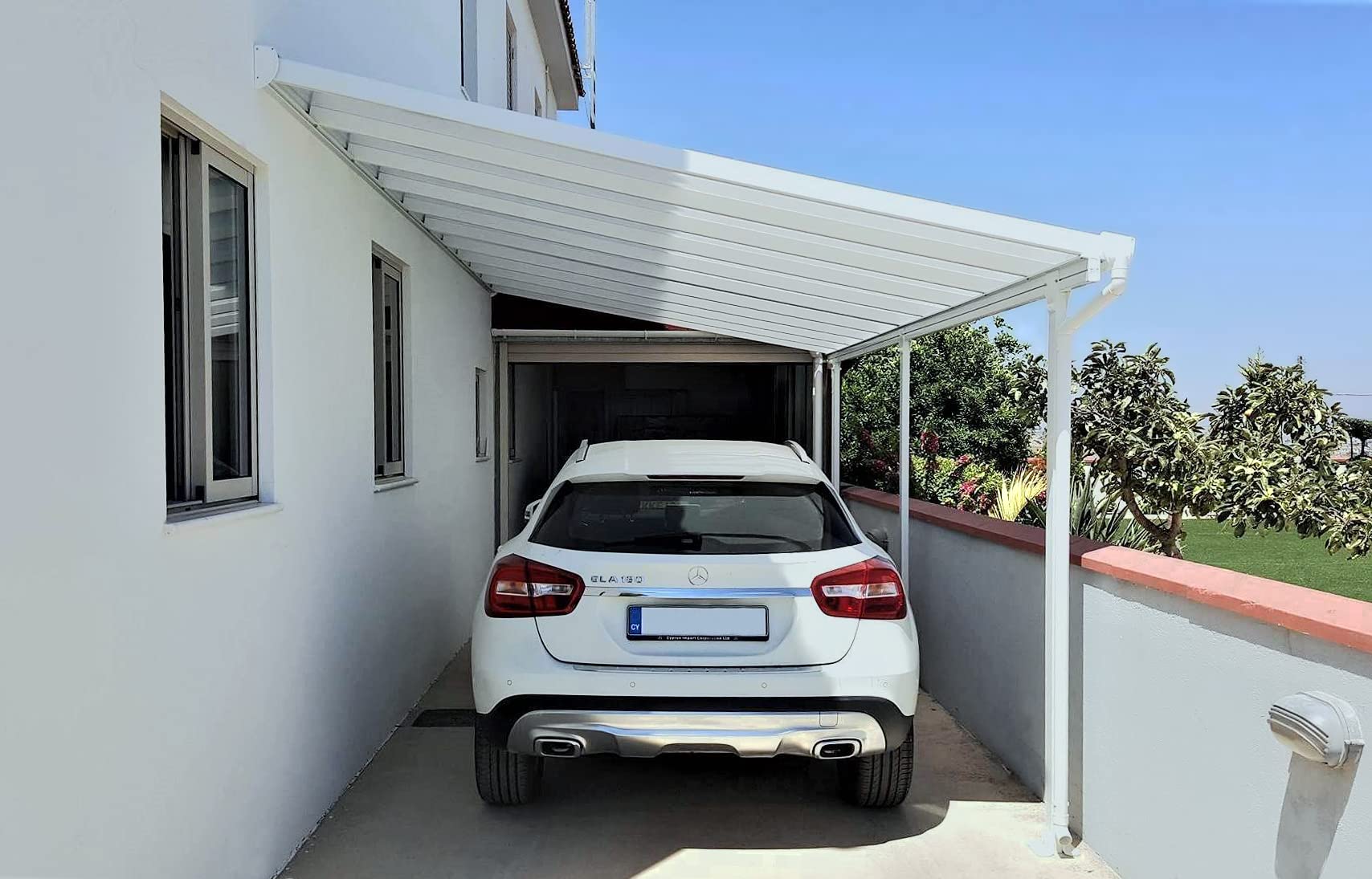 Palram - Canopia Feria 13 Ft. x 20 Ft. Carport Aluminum Metal Frame and Polycarbonate Panels Car Port for Outdoor Driveway to Protect Car, Truck, RV, Trailer, Boat, Equipment Storage(White) - Image 4