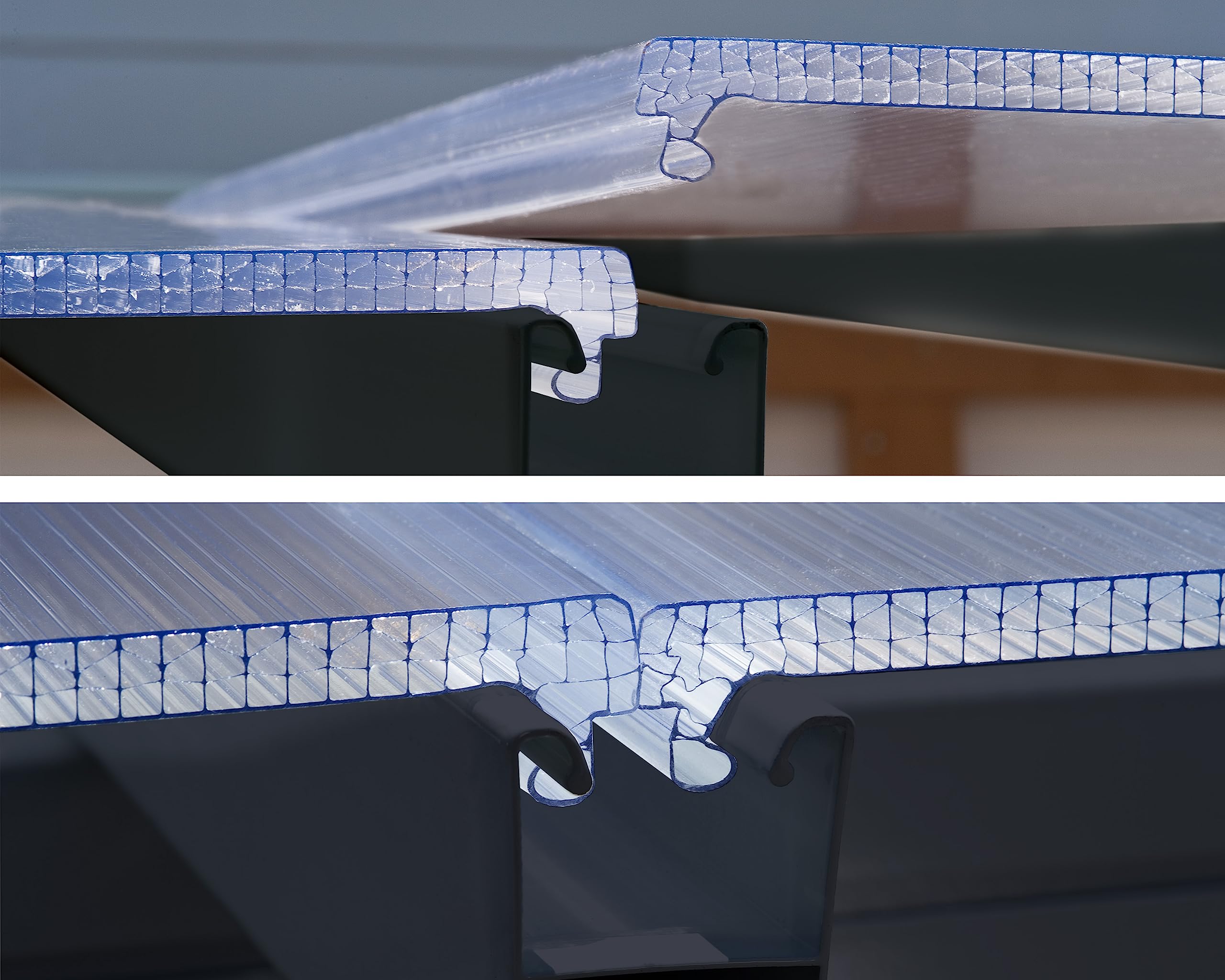 Palram - Canopia Feria Patio Cover 10' x 18' Gray/Clear Outdoor Canopy Awning, Waterproof, Shade, Outside Shelter For Backyard, Gutters, with 100% UV Protection - Image 7