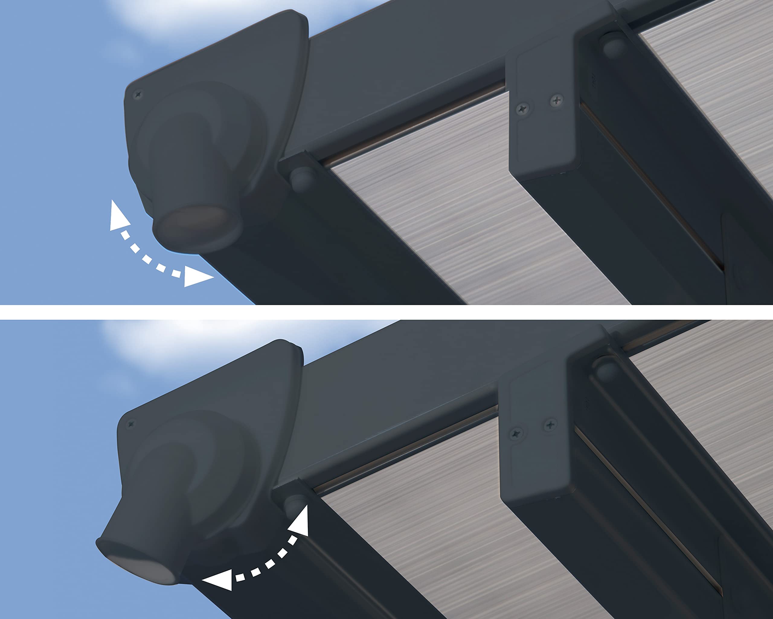 Palram - Canopia Feria Patio Cover 10' x 18' Gray/Clear Outdoor Canopy Awning, Waterproof, Shade, Outside Shelter For Backyard, Gutters, with 100% UV Protection - Image 8