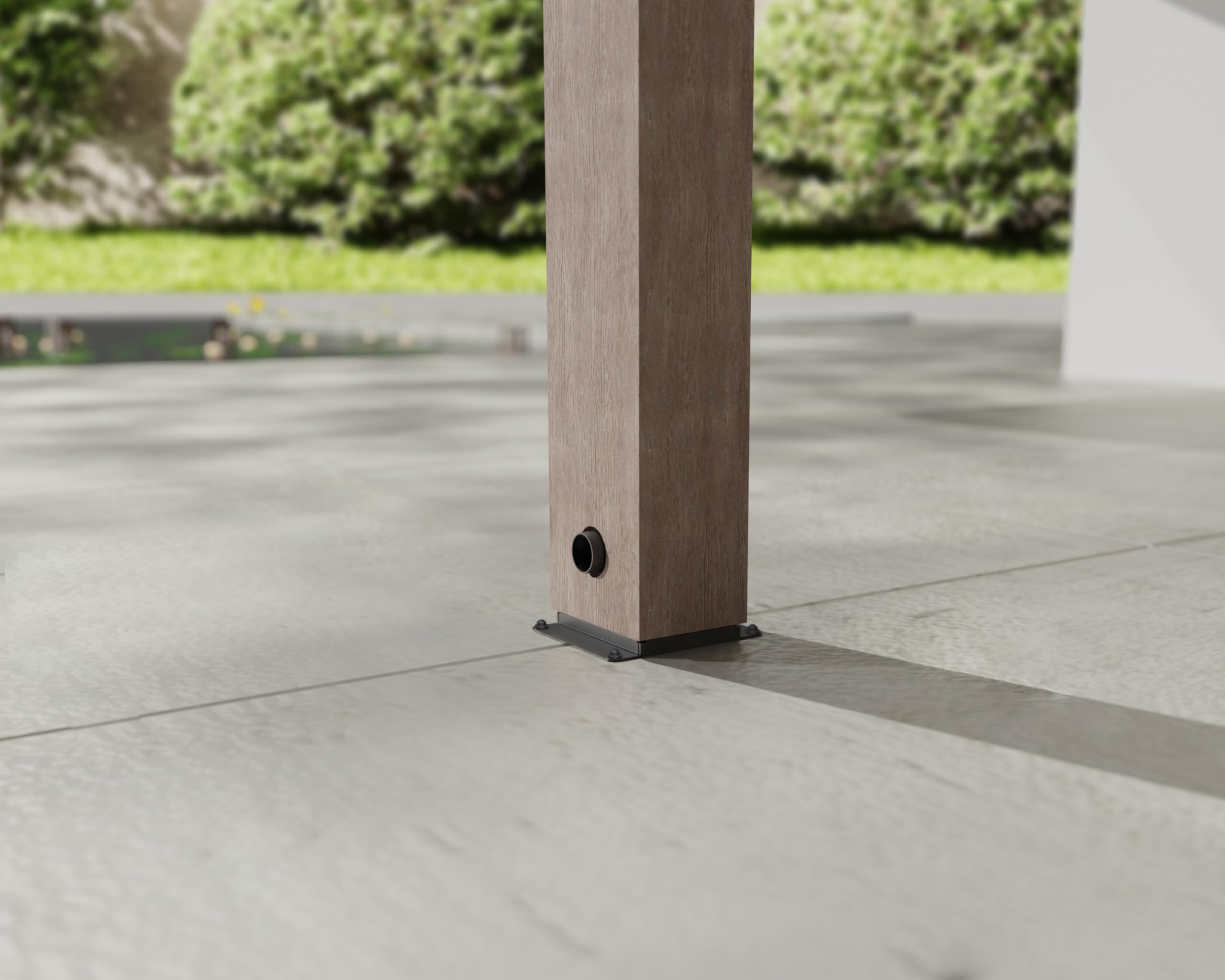 Palram - Canopia Helsinki 10' x 11' Attached Wood Pergola Patio Cover, Polycarbonate Roof with Built-in Gutters, UV & Heat Block Technology, All-Weather Outdoor Awning Canopy, Brown/Light Gray - Image 7