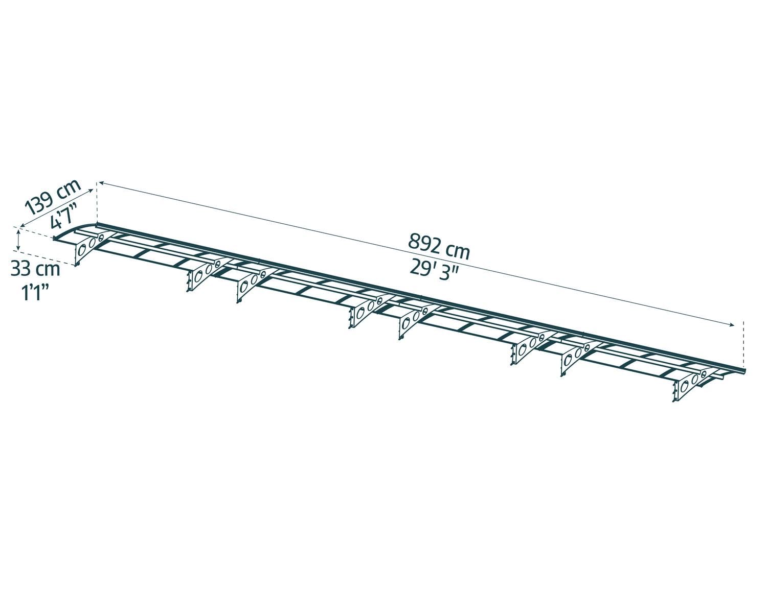 Palram Canopia Herald 2230 29x4.5 Door Awning for Door Entrance, High-End Polycarbonate Window Awning with Solar Mist Panels, UV Protection, Modern White Metal Frame, Weather Resistant Overhang - Image 3