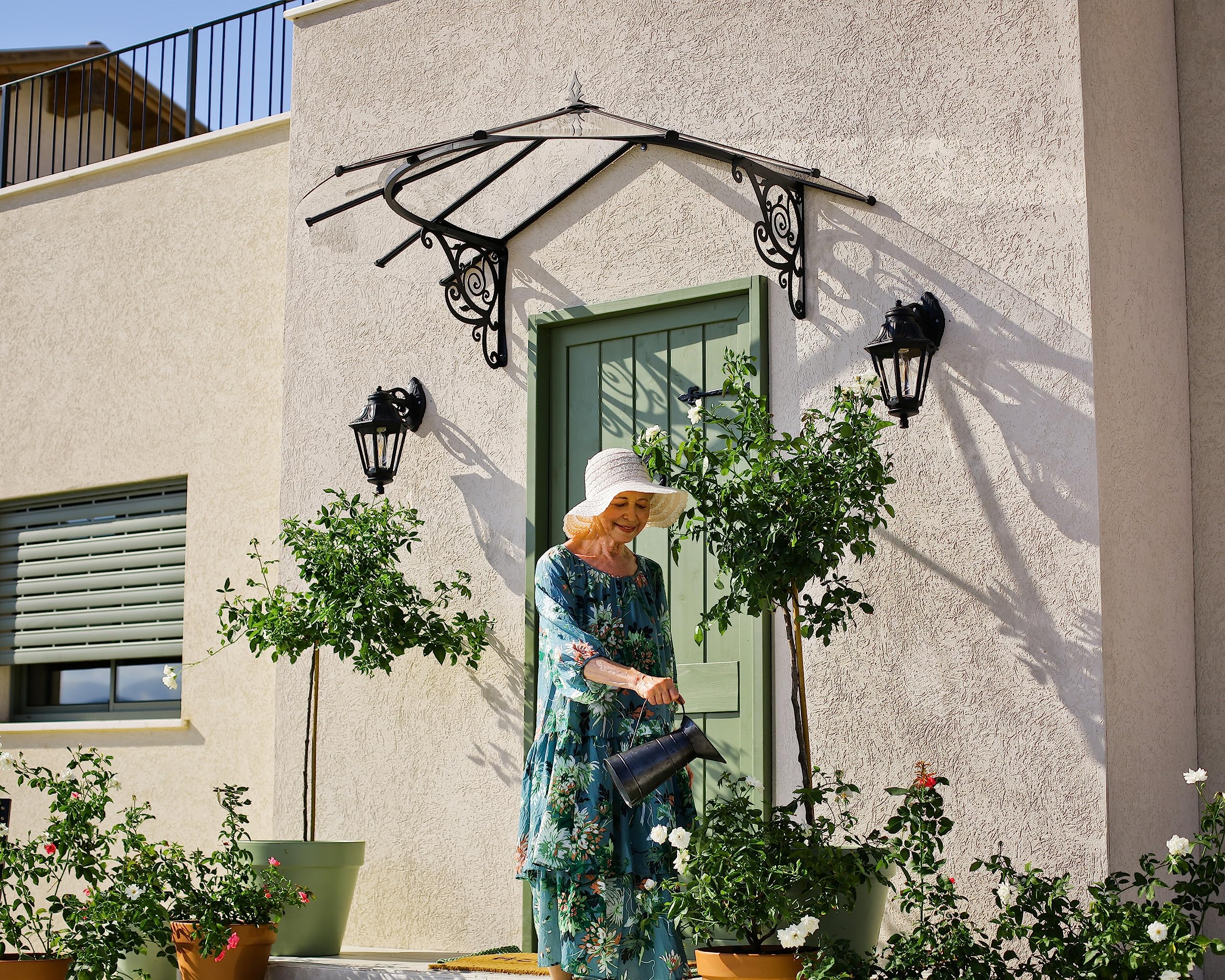 Palram - Canopia Lily Awning 6 Ft. x 4 Ft. Polycarbonate, Aluminum, and Galvanized Steel 69" Long Canopy/Awning for Window, Door, Patio, Garden Porch, Deck, and Outdoors in Black and Clear - Image 4