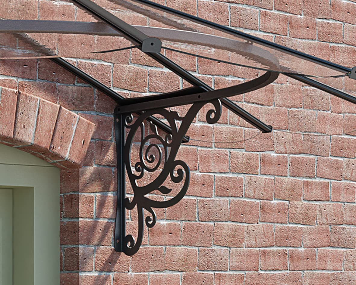 Palram - Canopia Lily Awning 6 Ft. x 4 Ft. Polycarbonate, Aluminum, and Galvanized Steel 69" Long Canopy/Awning for Window, Door, Patio, Garden Porch, Deck, and Outdoors in Black and Clear - Image 8