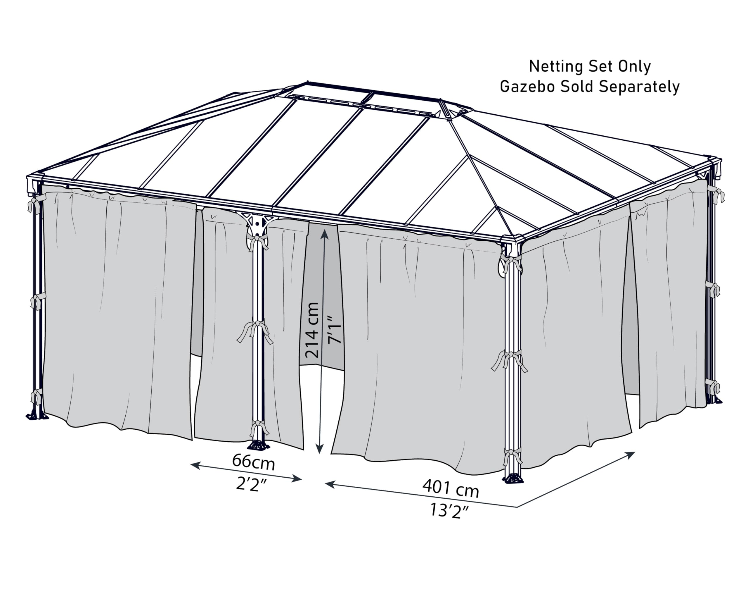 Palram - Canopia Milano 4300/Martinique 5000 Gazebo Netting - Image 6