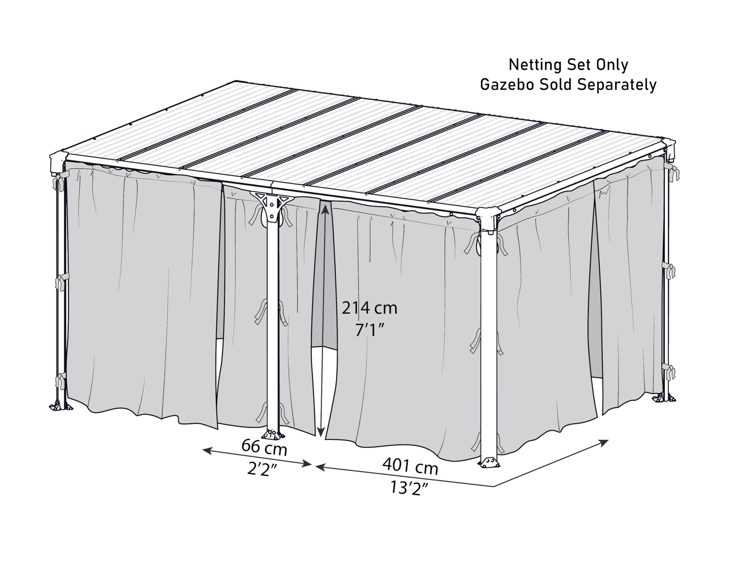 Palram - Canopia Milano 4300/Martinique 5000 Gazebo Netting - Image 7