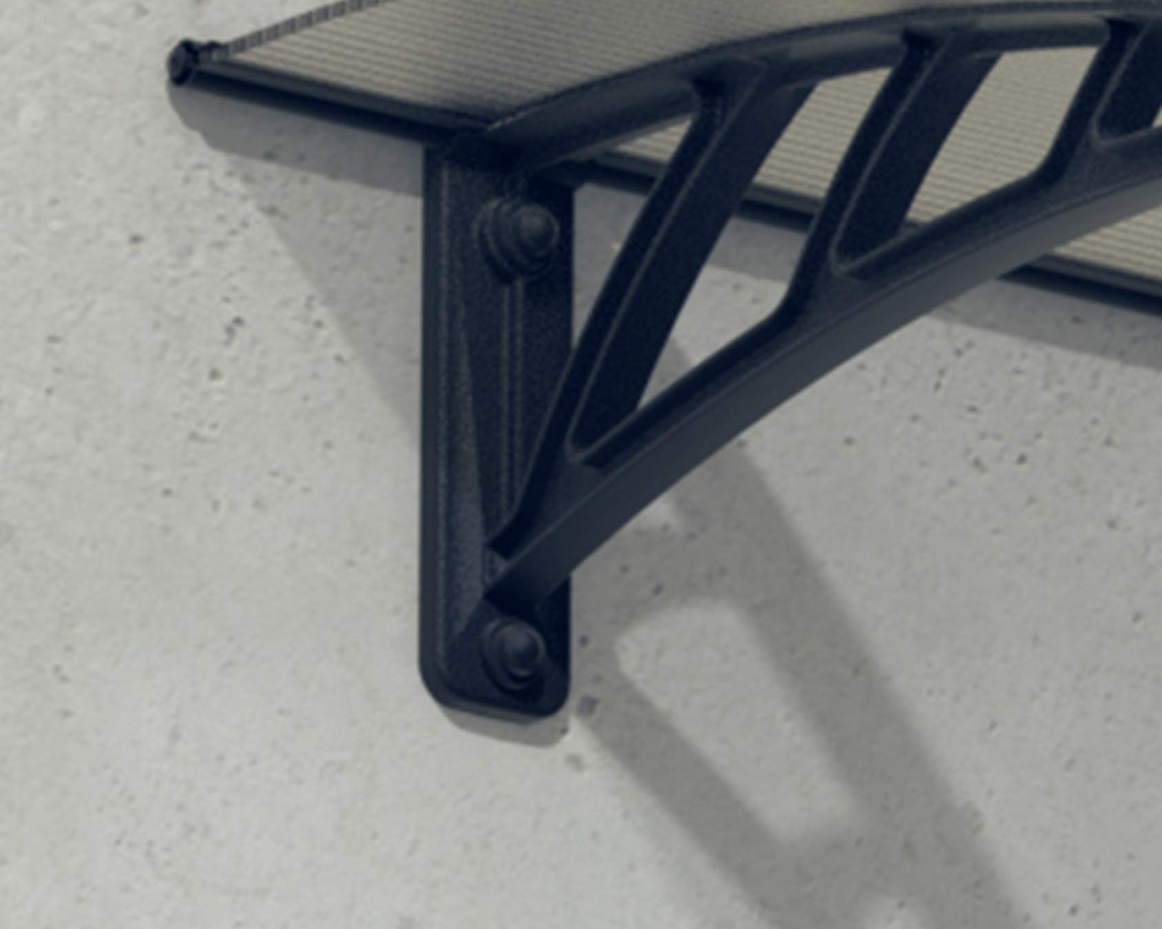 Palram - Canopia Neo 1180-4' x 3' Window & Door Awning for Door Entrance, High-End Polycarbonate Patio Canopy with Clear Panels, UV Protection, Modern Gray Metal Frame, Weather Resistant Overhang - Image 8