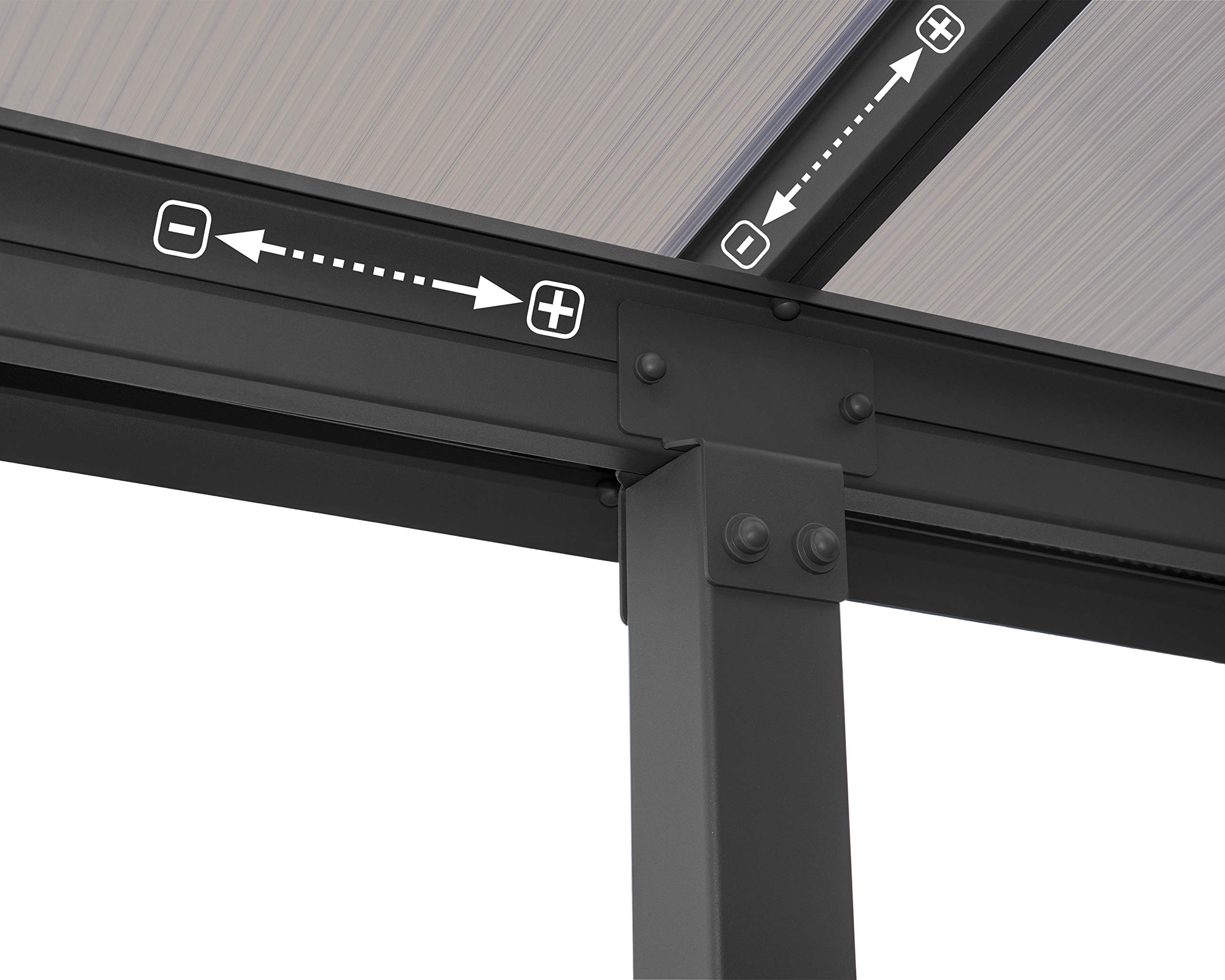 Palram - Canopia Olympia Patio Cover 10' x 24' Gray/Bronze Outdoor Canopy Awning, Waterproof, Shade, Outside Shelter For Backyard, Gutters, with 100% UV Protection - Image 4