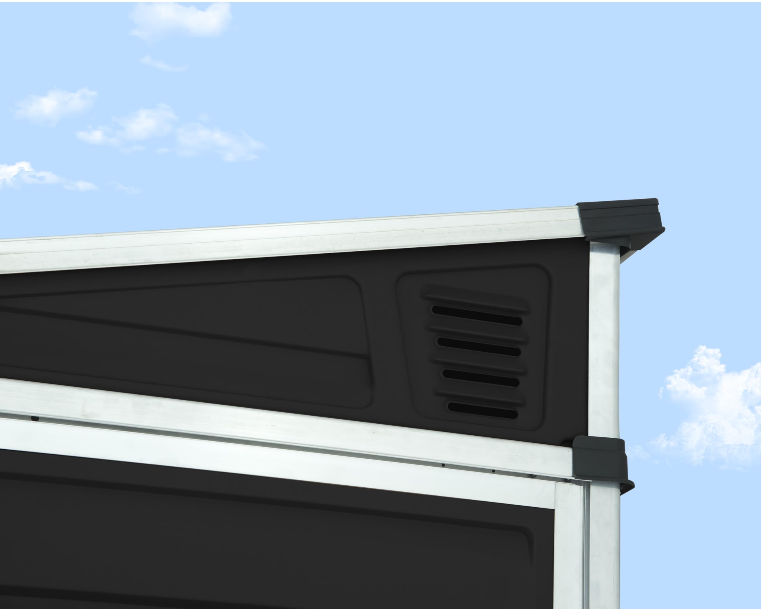 Palram - Canopia Skylight 4' x 6' Lean-to Storage Shed, Midnight Gray DIY Backyard Shed, Heavy Duty Polycarbonate Panels, Aluminum Frame Outdoor Storage for Lawn Mower, Bike, Garden Tools - Image 3