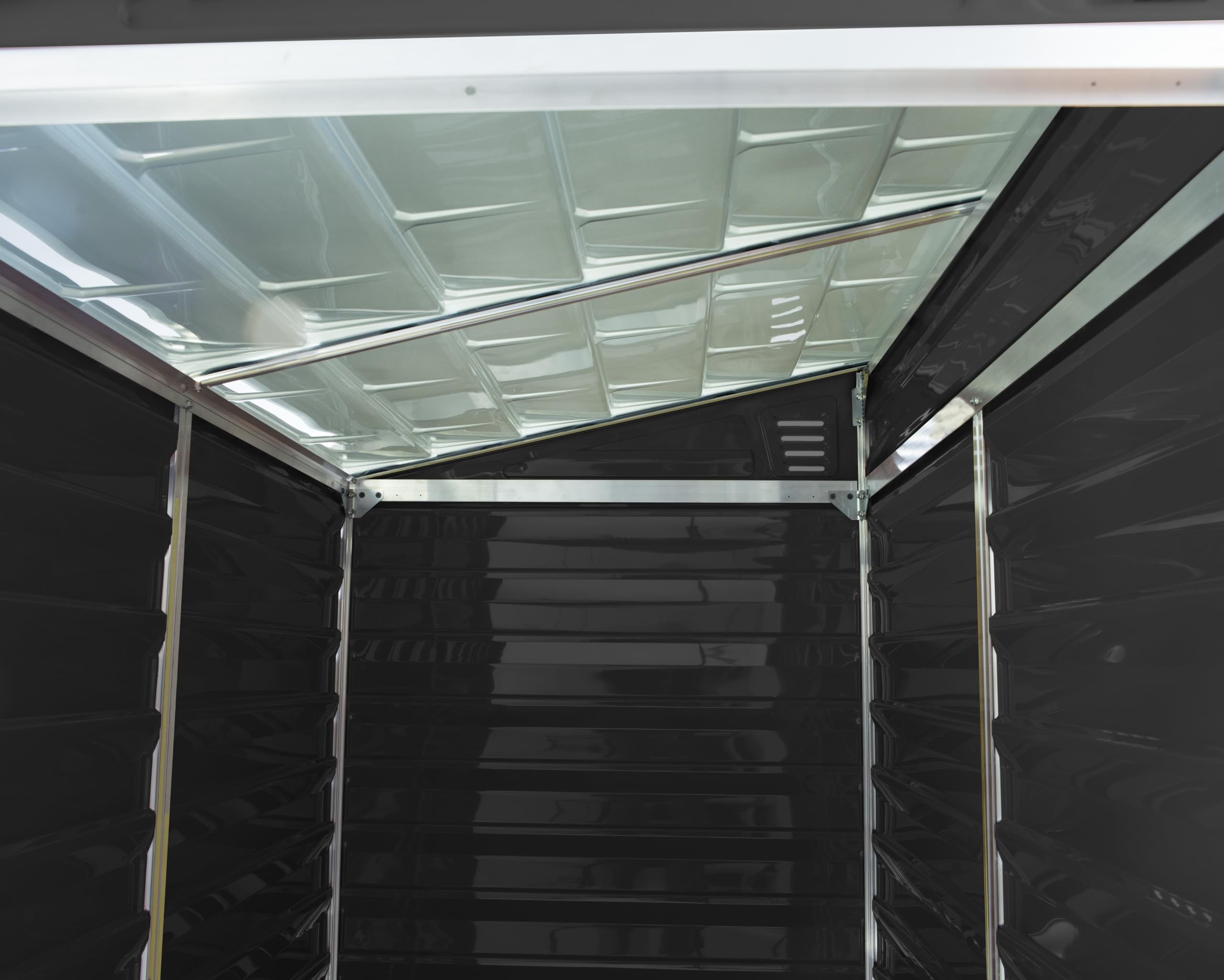 Palram - Canopia Skylight 4' x 6' Lean-to Storage Shed, Midnight Gray DIY Backyard Shed, Heavy Duty Polycarbonate Panels, Aluminum Frame Outdoor Storage for Lawn Mower, Bike, Garden Tools - Image 4