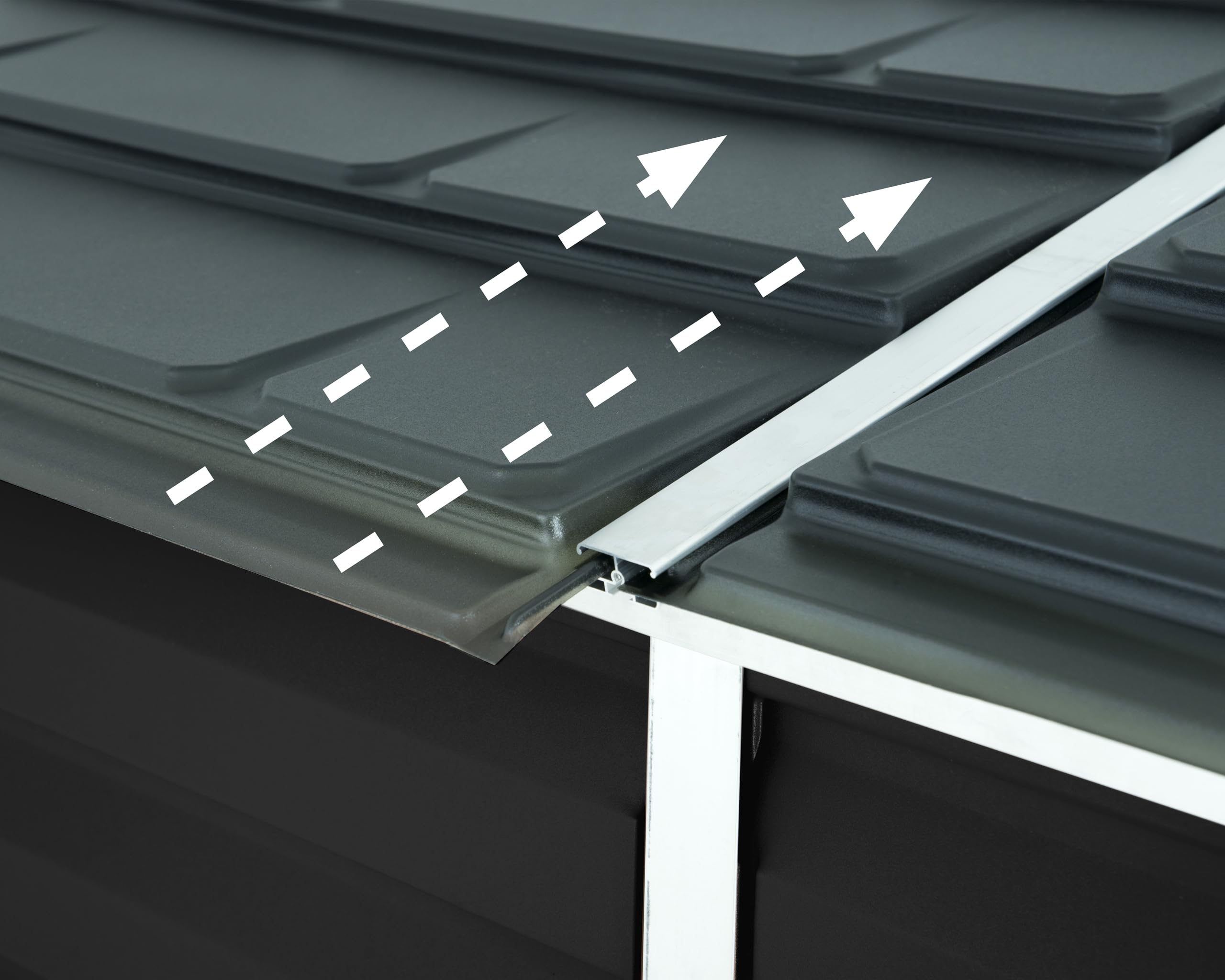 Palram - Canopia Skylight 4' x 6' Lean-to Storage Shed, Midnight Gray DIY Backyard Shed, Heavy Duty Polycarbonate Panels, Aluminum Frame Outdoor Storage for Lawn Mower, Bike, Garden Tools - Image 5