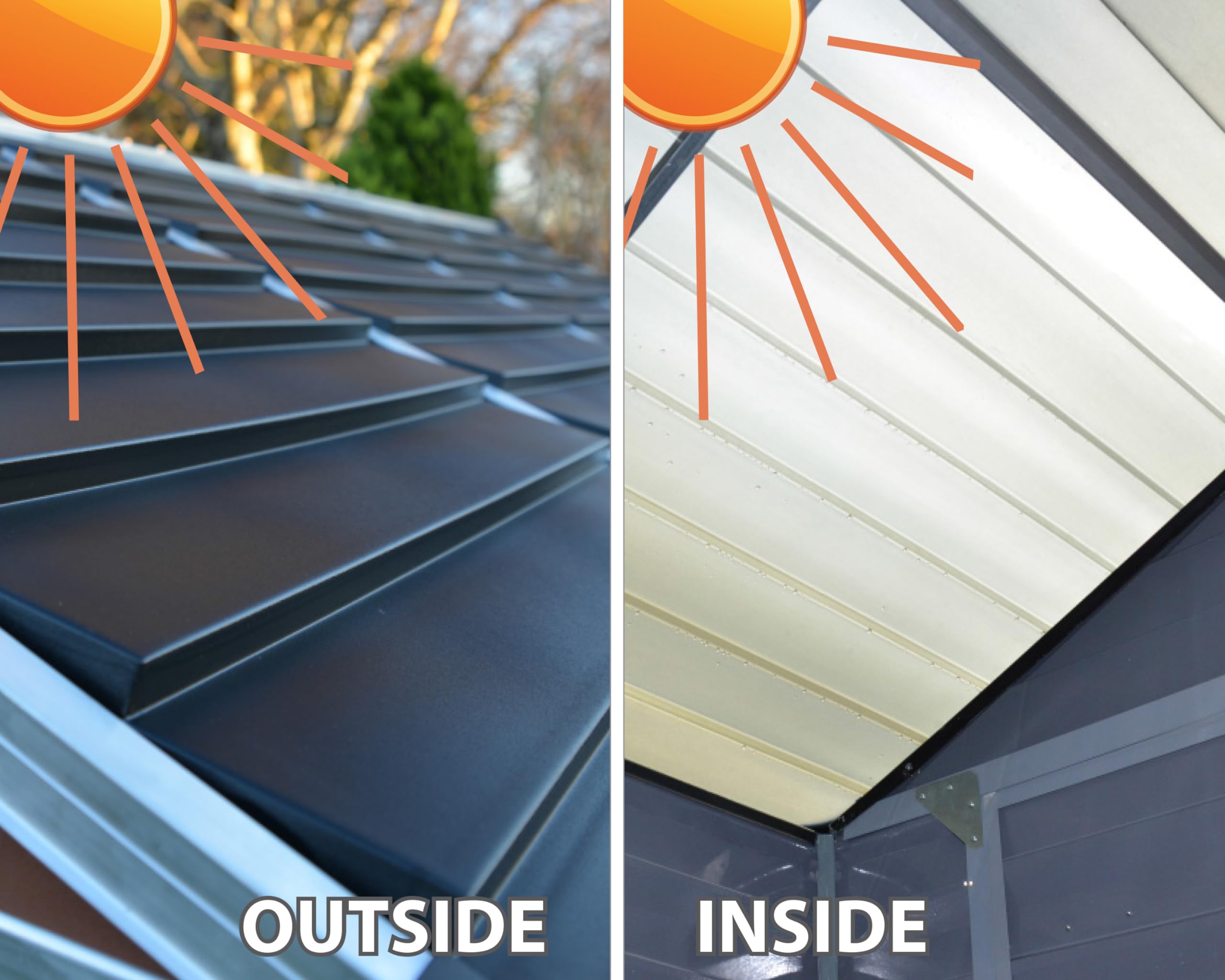 Palram - Canopia Skylight 4' x 6' Lean-to Storage Shed, Midnight Gray DIY Backyard Shed, Heavy Duty Polycarbonate Panels, Aluminum Frame Outdoor Storage for Lawn Mower, Bike, Garden Tools - Image 7