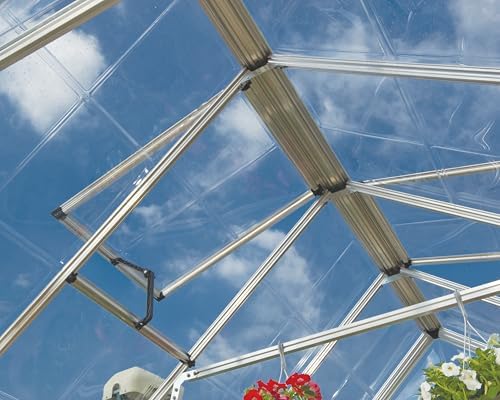 Palram - Canopia Snap & Grow 6 Ft. x 8 Ft. Greenhouse Kit Hobby DIY Walk in Green House Heavy Duty Polycarbonate, Aluminum Frame, with Lockable Door and Vent for Outdoors, Garden, Backyard in Silver - Image 8