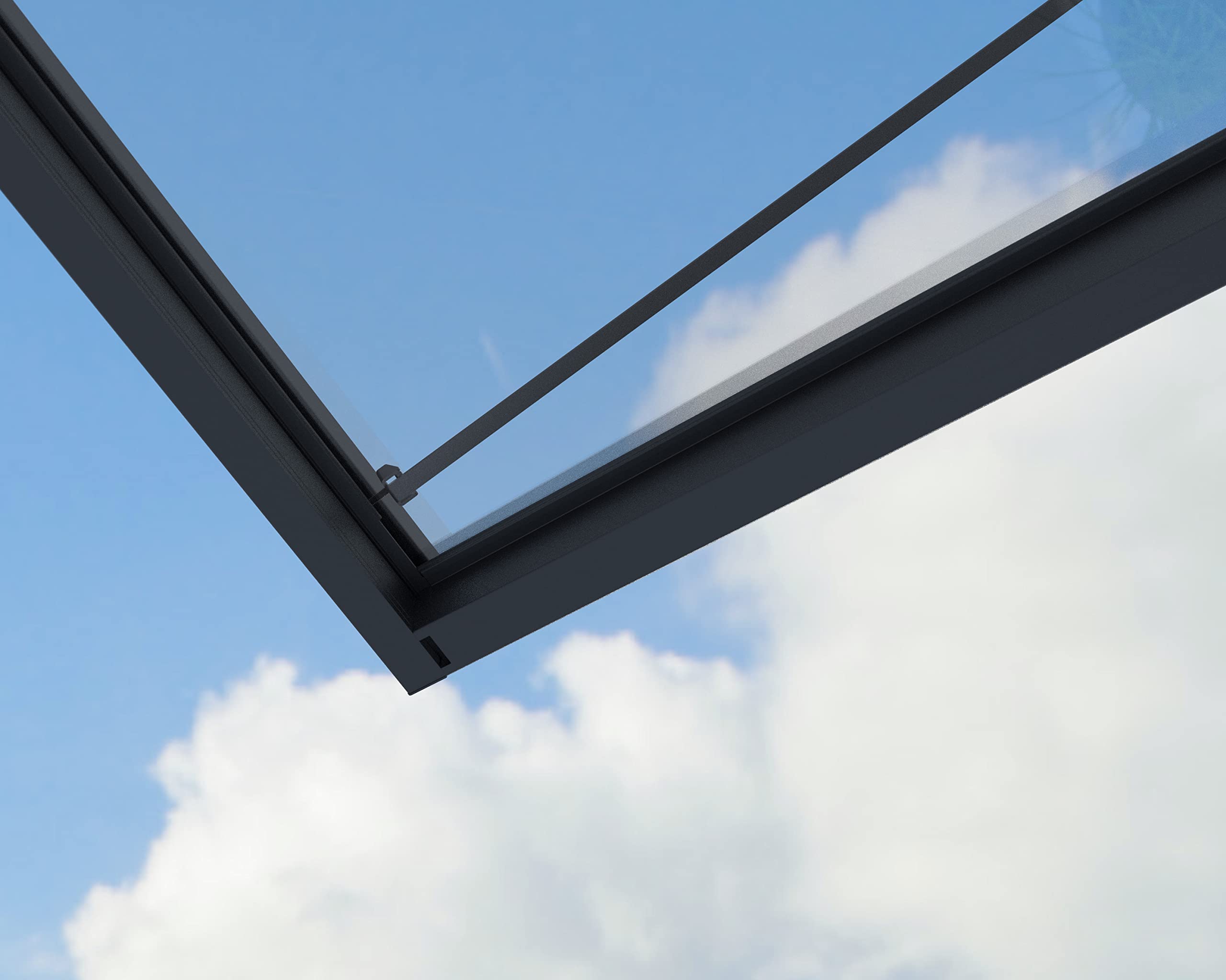 Palram - Canopia Sophia XL 9 Ft. x 5 Ft. 3000 Awning for Outdoors DIY Awnings Kit for Door, Windows, Exterior Coverage, to Protect from Sun, Rain, Snow, UV Protected Polycarbonate (Gray/Clear) - Image 6