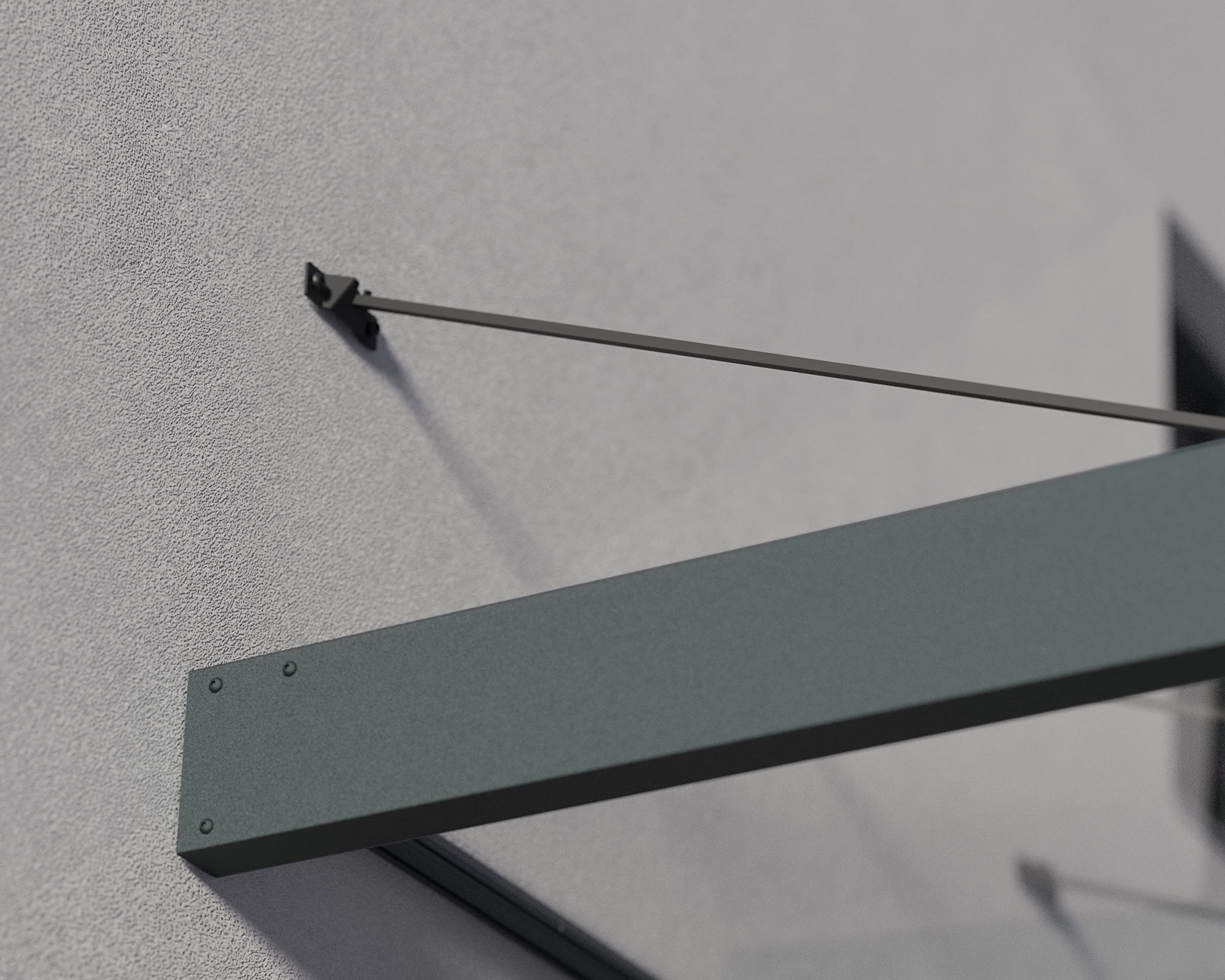 Palram - Canopia Sophia XL 9 Ft. x 5 Ft. 3000 Awning for Outdoors DIY Awnings Kit for Door, Windows, Exterior Coverage, to Protect from Sun, Rain, Snow, UV Protected Polycarbonate (Gray/Clear) - Image 7