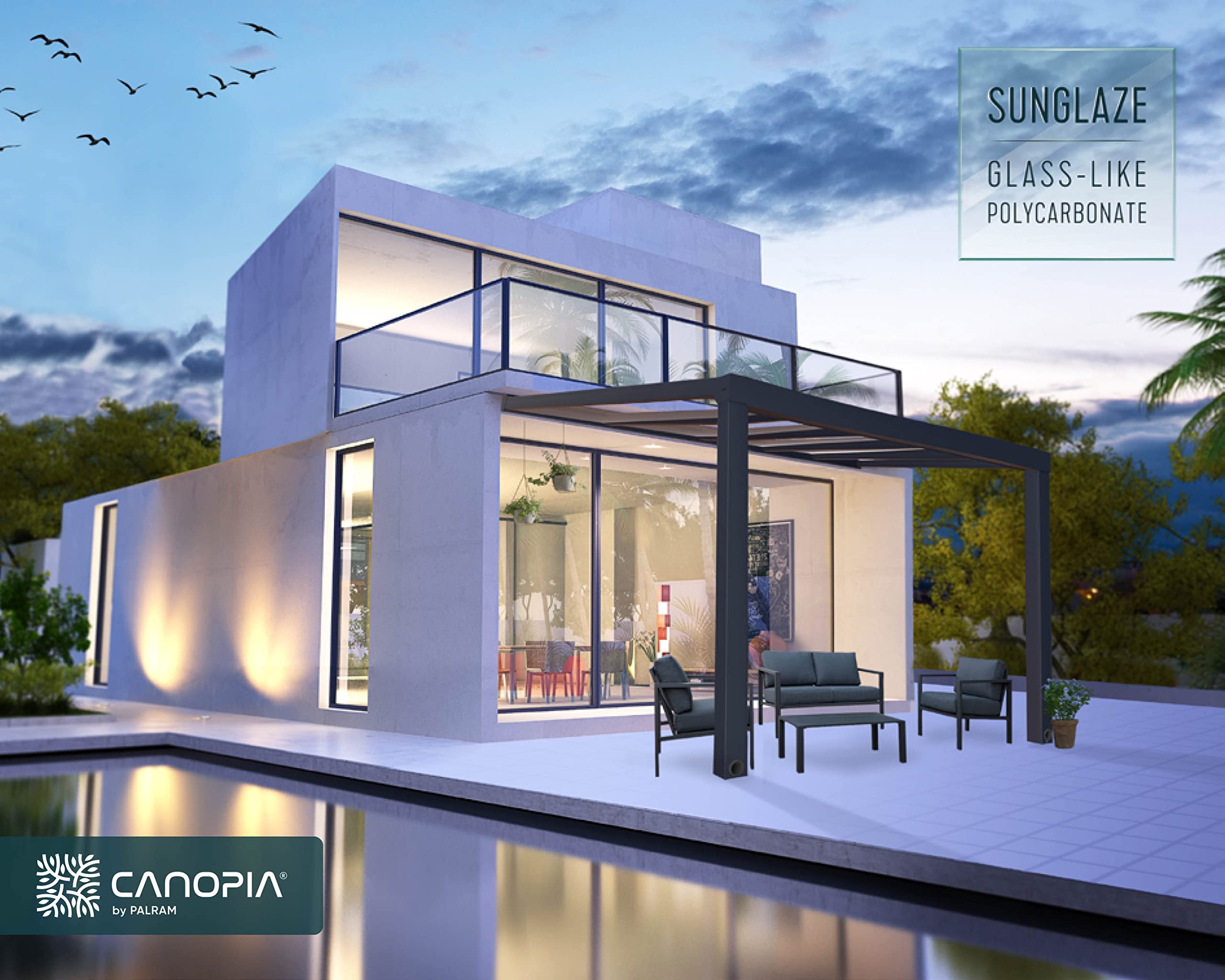 Palram - Canopia Stockholm Patio Cover 11’ x 12’ Gray/Gray Outdoor Canopy Awning for Patio, Waterproof Canopy, Patio Awning, Outside Canopy for Backyard, Outdoor Gazebo with 100% UV Protection - Image 3