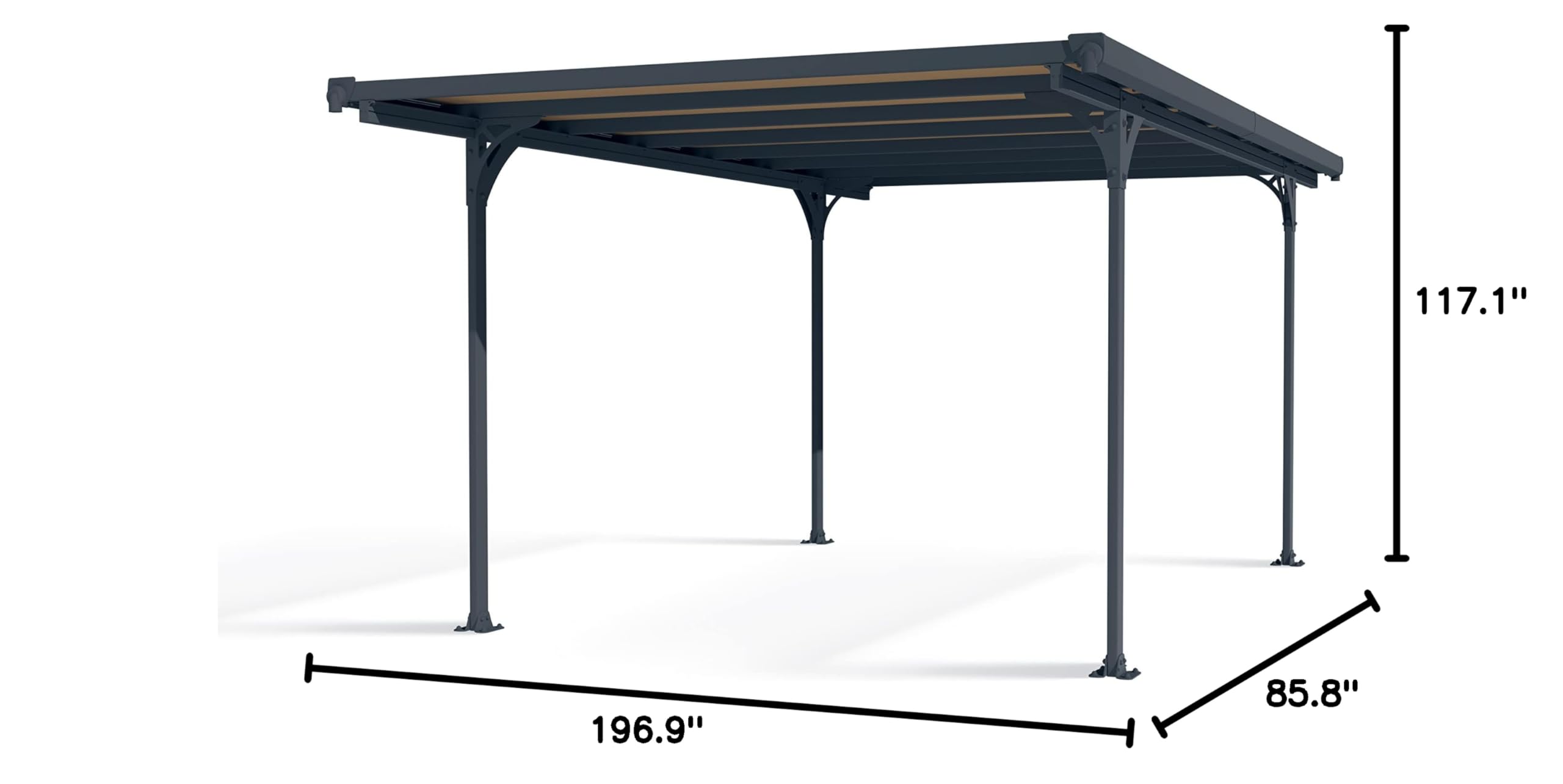 Palram - Canopia Verona 5000 10 x 16 Metal Carport, Heavy Duty Car Port, Weather-Protected Gray Aluminum Frame, Bronze Polycarbonate RV & Car Storage, UV Protected, DIY Garage Kit, 10-Year Warranty - Image 13