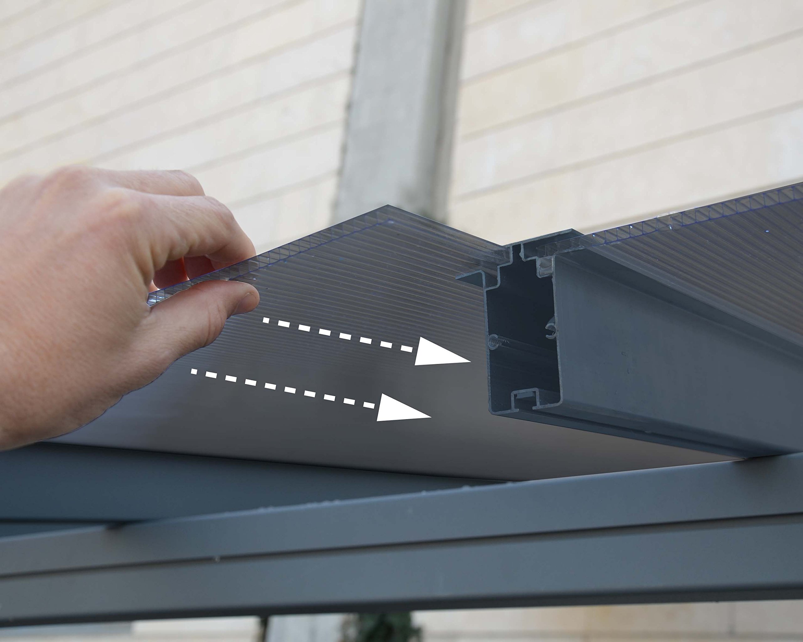 Palram - Canopia Verona 5000 10 x 16 Metal Carport, Heavy Duty Car Port, Weather-Protected Gray Aluminum Frame, Bronze Polycarbonate RV & Car Storage, UV Protected, DIY Garage Kit, 10-Year Warranty - Image 7